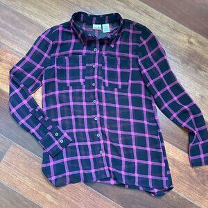 Y2K Mudd Shear Button Down Long Sleeve Shirt XS